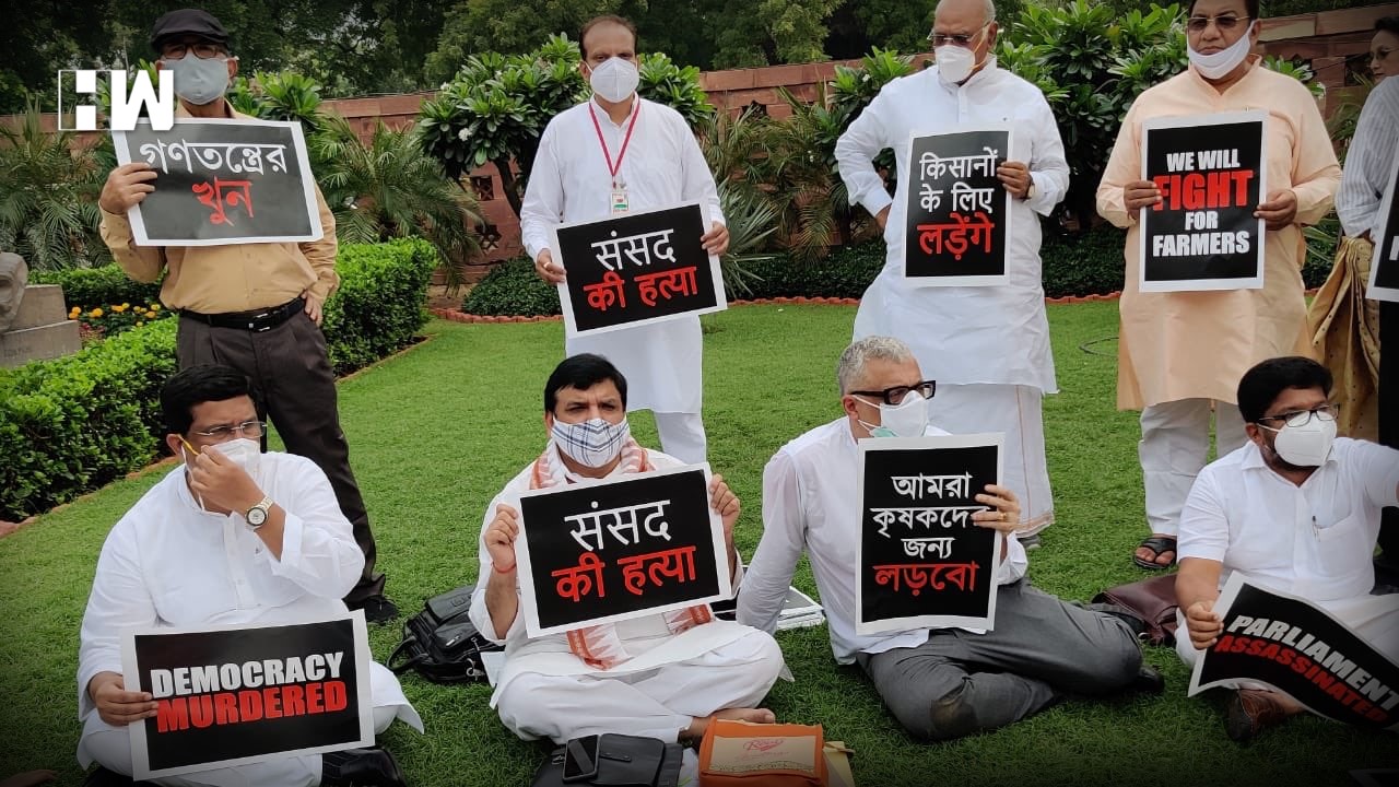 8 Suspended Opposition Rajya Sabha MPs Refuse To Leave House, Protest ...