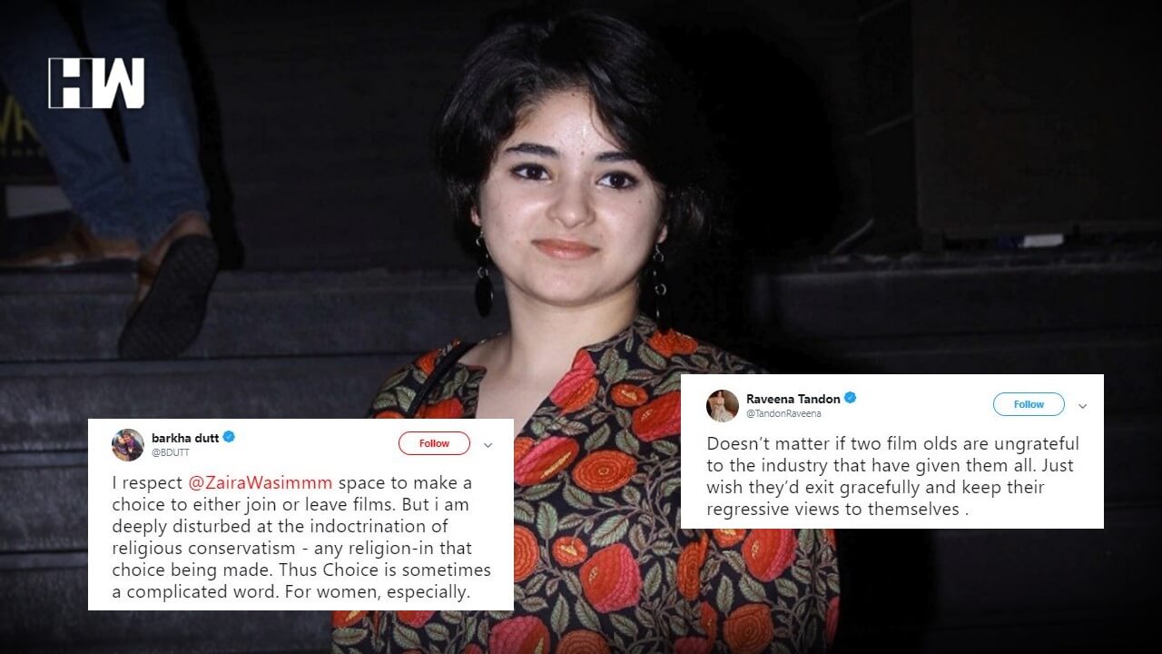 Zaira Wasim Quits Bollywood Twitter Divided On Decision Hw News English