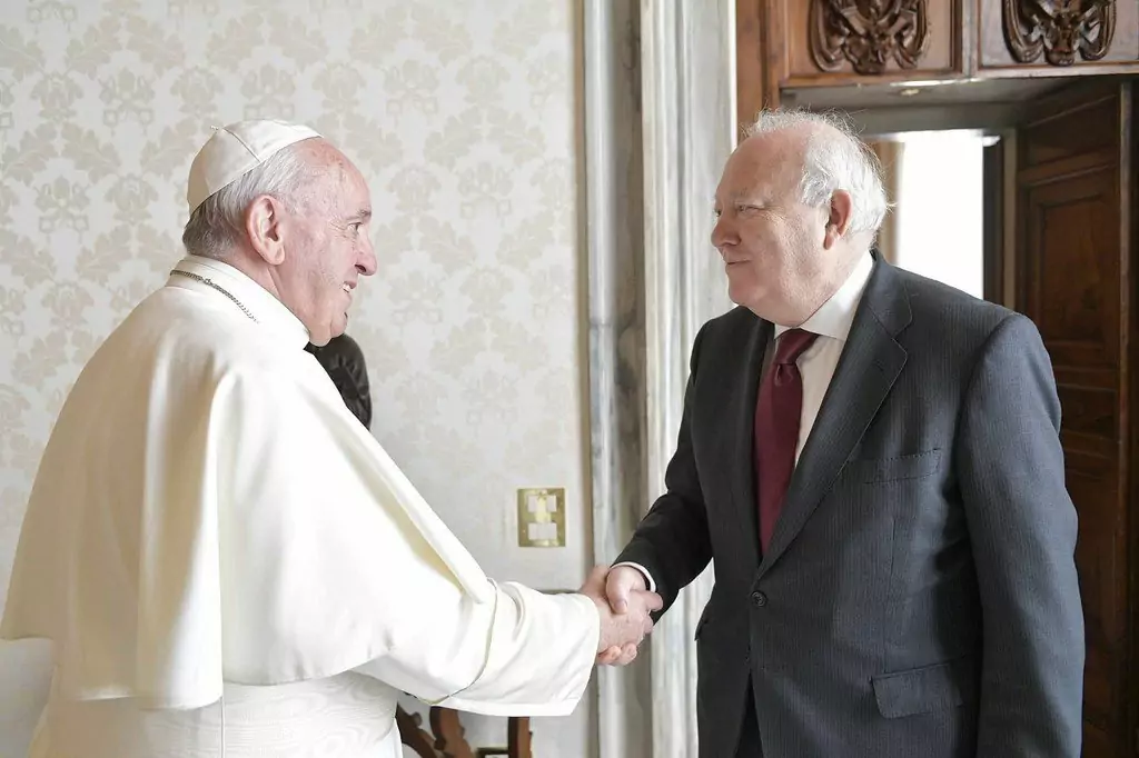 The High Representative of the United Nations Alliance of Civilizations (UNAOC), Miguel Moratinos, spoke with Pope Francis at the Vatican in 2019. The High Representative of the United Nations Alliance of Civilizations (UNAOC), Miguel Moratinos, spoke with Pope Francis at the Vatican in 2019.