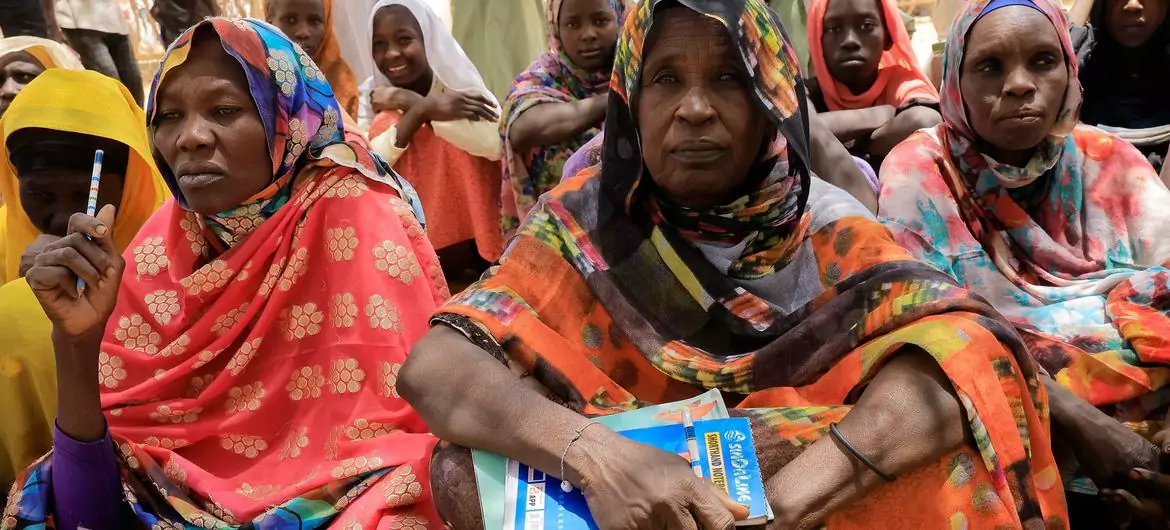 Women attend literacy courses at the local school in Umm al Khairat, East Darfur, Sudan. Women attend literacy courses at the local school in Umm al Khairat, East Darfur, Sudan.