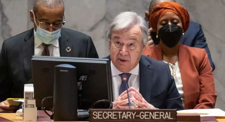 Secretary-General António Guterres addresses the UN Security Council open debate on peacebuilding and sustaining peace. Secretary-General António Guterres addresses the UN Security Council open debate on peacebuilding and sustaining peace.