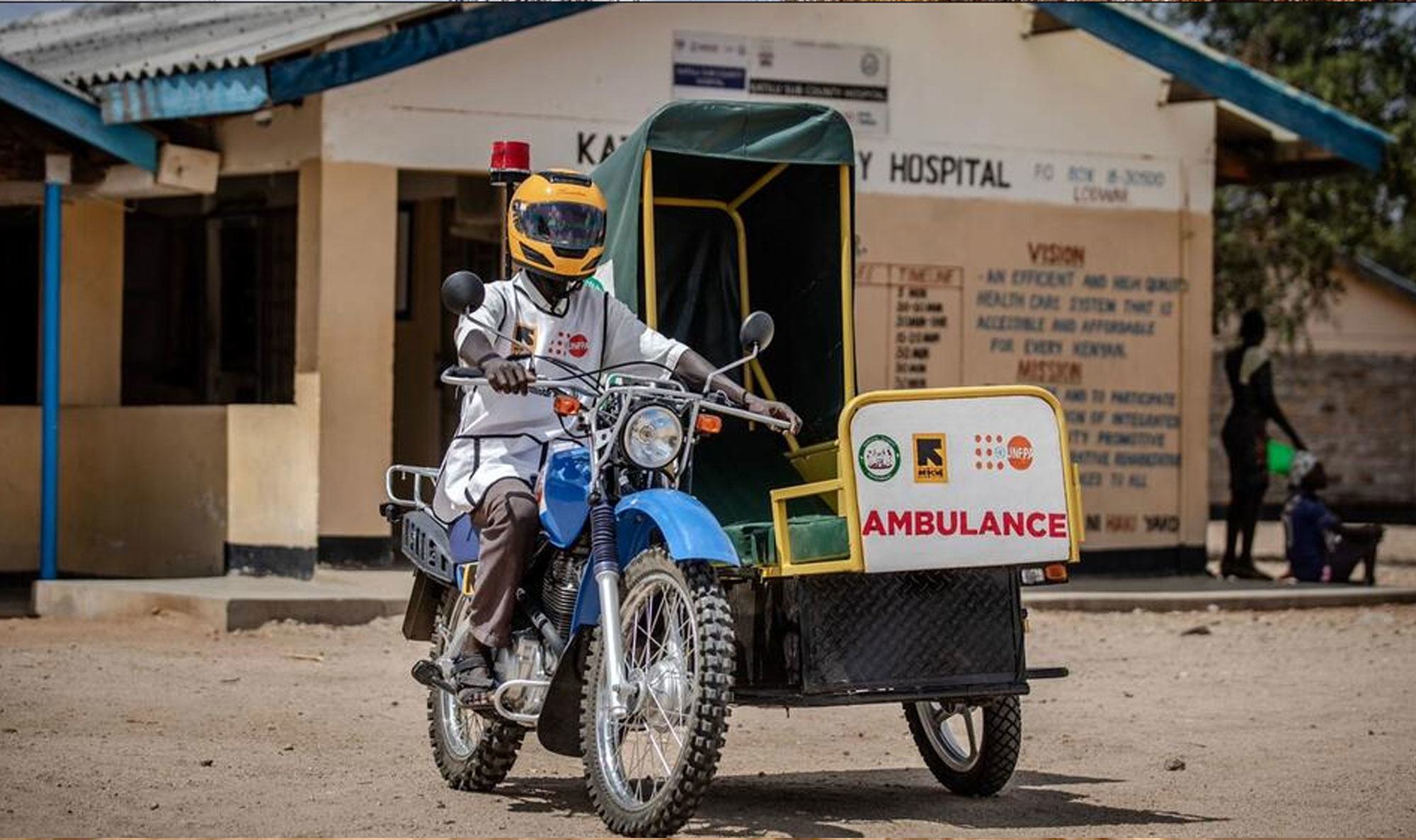 The ongoing drought has made it much harder for women in Turkana County, Kenya, to access essential health services – a dangerous situation that the UNFPA motorcycle ambulance is helping to address.