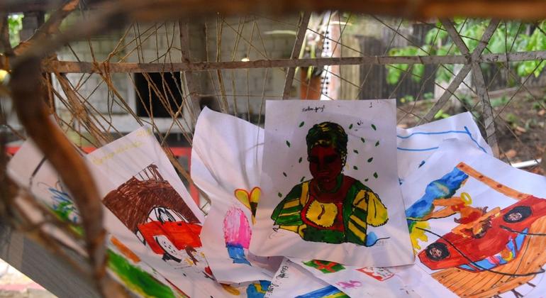 Drawings by children of indigenous Brazilian women participating in UNFPA workshops.