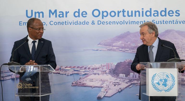 Secretary-General António Guterres holds a joint press conference in Cabo Verde with Prime Minister José Ulisses Correia e Silva