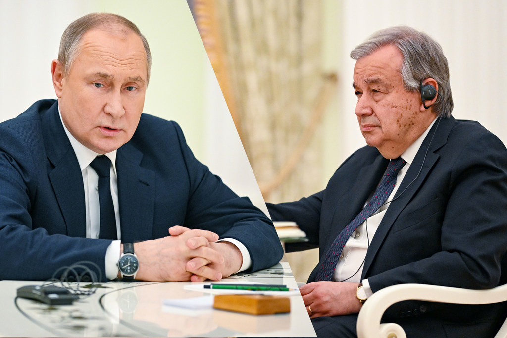 The UN Secretary-General António Guterres meets with Mr. Vladimir Putin the president of Russian in Moscow.