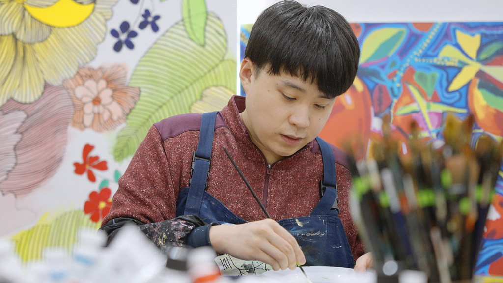 Autistic artists are featured in periodic exhibits at the Seoul Art Centre in the Republic of Korea.