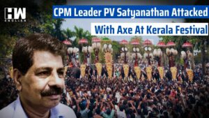 CPM Leader PV Satyanathan Attacked With Axe At Kerala Festival