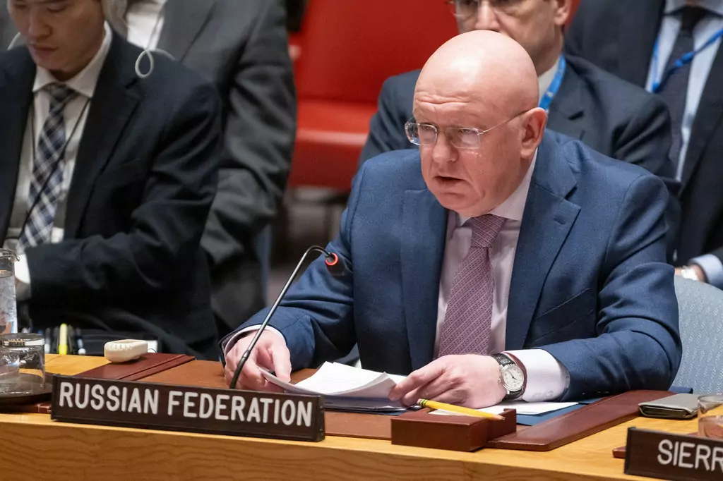 Ambassador Vassily Nebenzia of the Russian Federation addresses the Security Council meeting on the situation in the Middle East, including the Palestinian question. Ambassador Vassily Nebenzia of the Russian Federation addresses the Security Council meeting on the situation in the Middle East, including the Palestinian question.